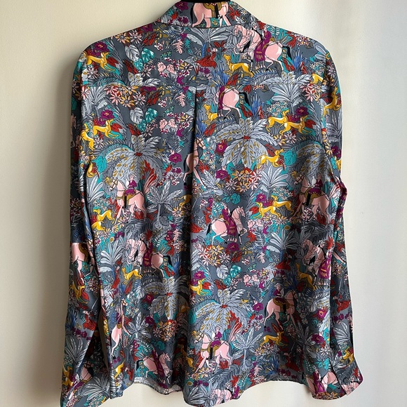 Gabriela Hearst Silk Printed Button Down Blouse - Picture 3 of 5